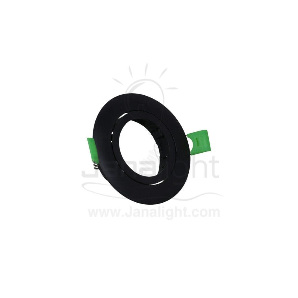 سبوت لايت فارغ متحرك مسطح مدور بلاستك اسود جنى لايت JN403 single round black Spotlight frame